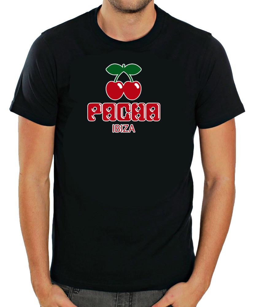 

Pacha Ibiza Logo Cherry White / Blacak, Men Short Sleeve T-Shirt T2968 3XL