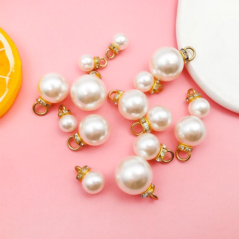 50 KC Gold & White K Dot Diamond Pearl Hair & Clothing Accessories