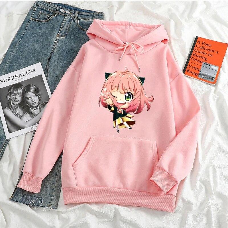 Anime Shirt Spy X Familie Kapuzenfleece Kawaii Harajuku Unisexga Herbst Winter Frauen Unisex Mode Warm halten Hoodie Sportswear