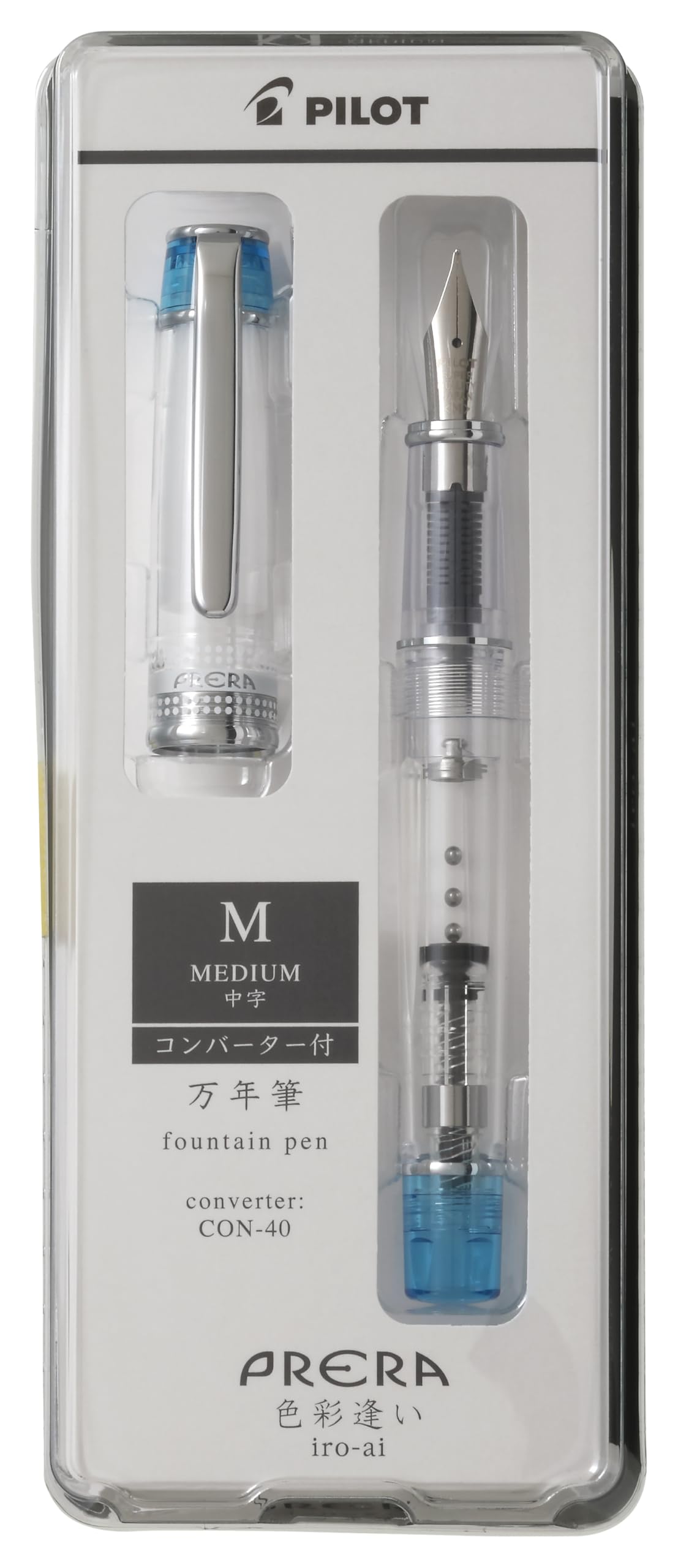 

Перьевая ручка PILOT Prera Shikisaiai Прозрачный Свет PFPR1TLBM, Среднее перо, Синий,