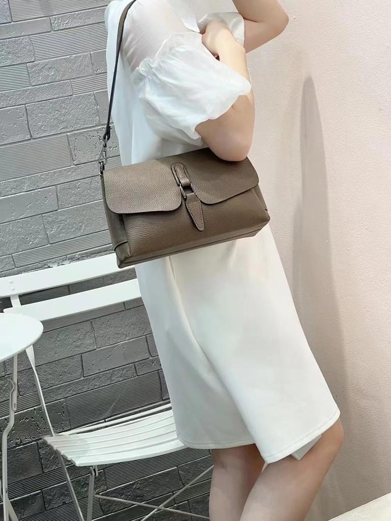 High Quality Cow Leather Women's Shoulder Bag Crossbody Lady Casual Handbag Underarm Pouch Multiple Compartments Messenger Bag