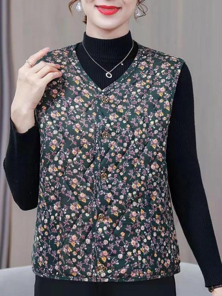Camel Down Cotton Vest for Women - Autumn & Winter Versatile Shoulder Warmer for Middle-aged & Elderly Moms