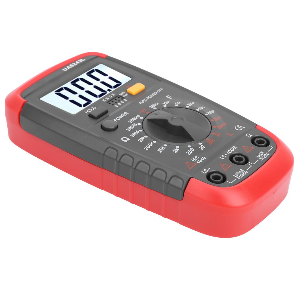 UA6243L Handheld LED Digital Multimeter Capacitance Meter Resistance Tester 1999 Display