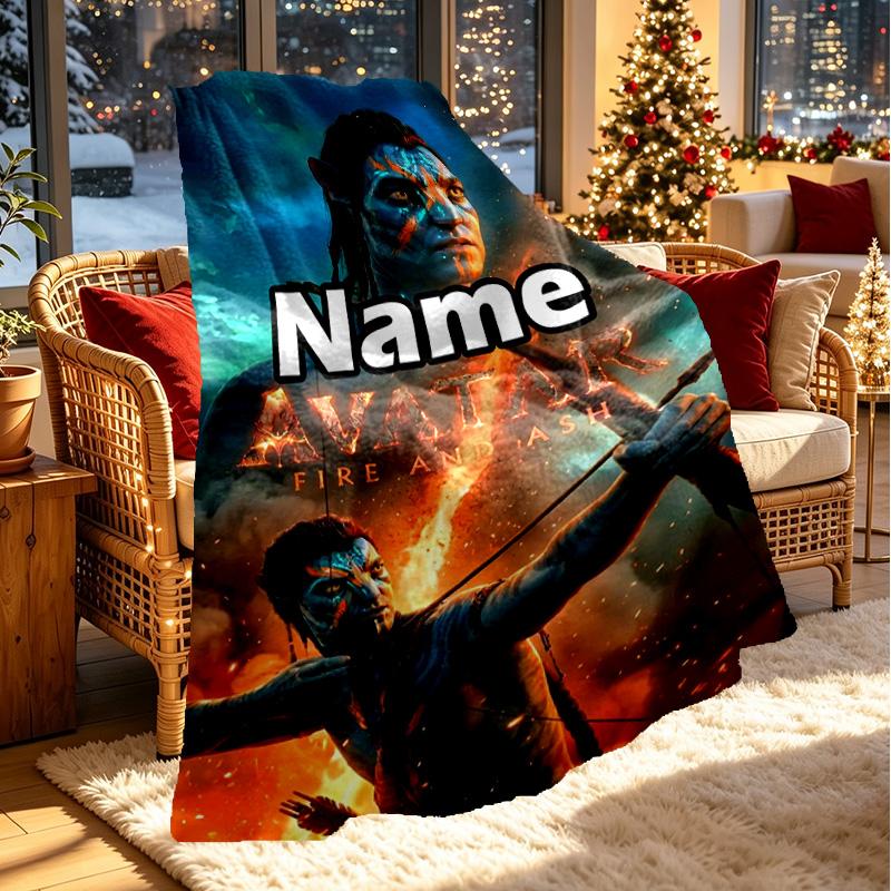 Custom Name Personalized Avatar Print Blanket, Home Decor, Bedroom, Sofa, Camping, Couch, Gifts for Birthday Christmas