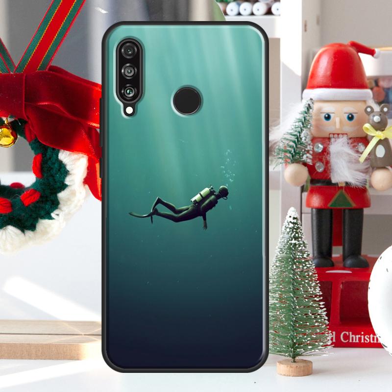 Diver Underwater Diving Cave Caving For Huawei Nova 9 10 SE 11 Pro Y60 Y70 Y90 Y61 Y91 Y72 Y73 12i 11i 8i P20 P30 P40 Lite Case