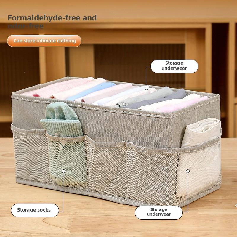 Foldable Fabric Desktop Storage Box with Compartments Cosmetic, Jewelry Sundries Organizer