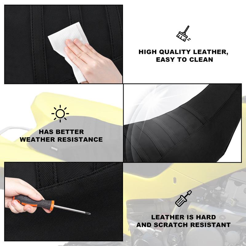 For Suzuki Quadsport Z400 / LTZ400 2003-2009 Kawasaki KFX400 2003-2006 Motorcycle Non-Slip Seat Cover Ribbed Gripper Seat Cover