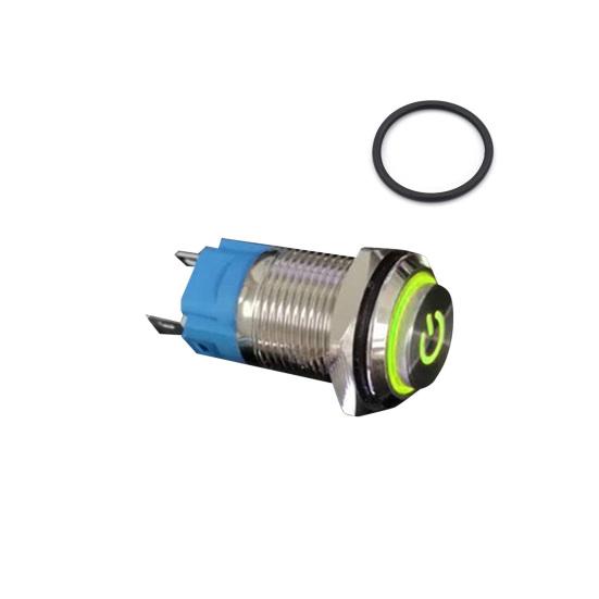 Waterproof 16mm Metal Self-Locking Switch Button with Bright LED Light Lamp
