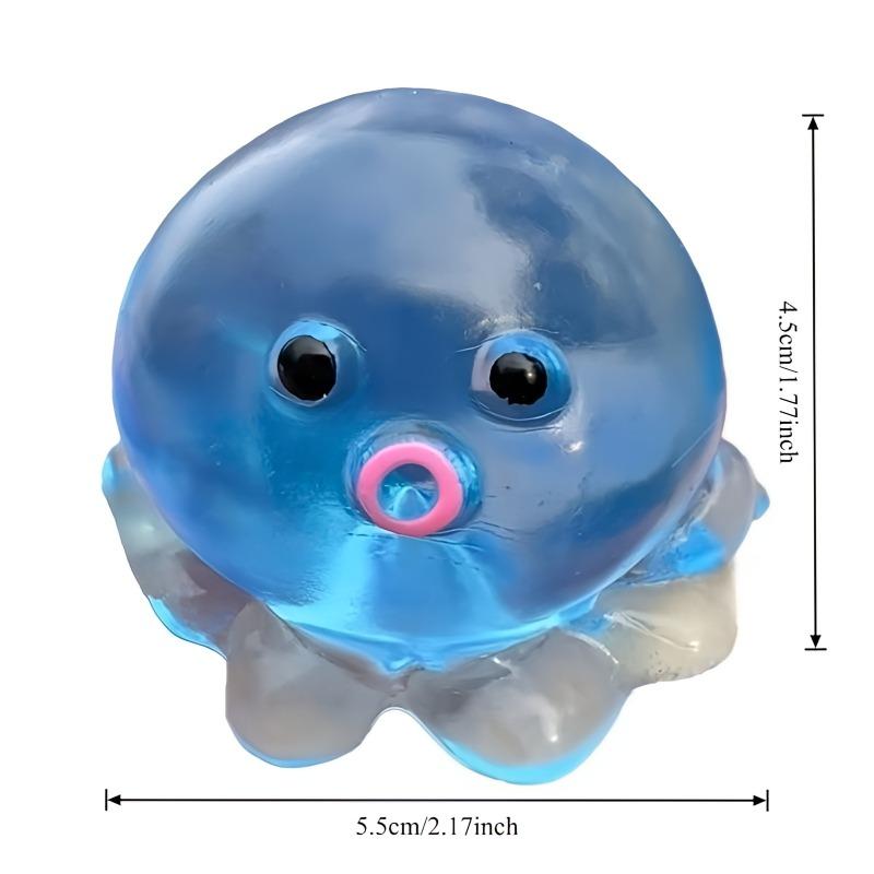 Polpo Squishy Giocattolo Fidget Gomma Trasparente Cristallo Polpo Giocattolo Rilassante per le Mani Morbido Rimbalzo Lento Giocattolo da Spremere per Bambini Adulti Giocattolo da Pizzicare