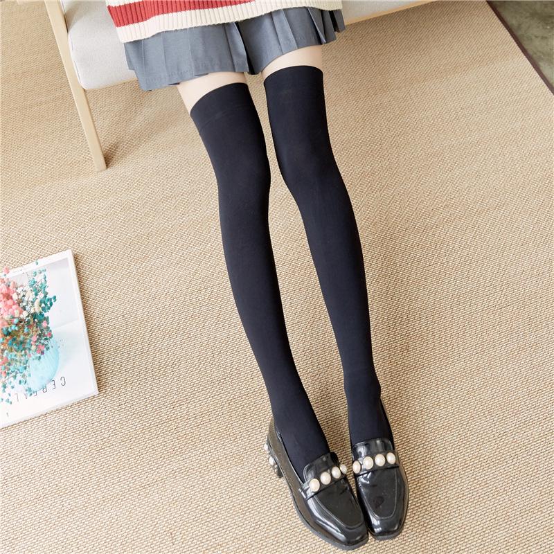 Versatile Black & White Velvet Thigh-High Socks: Sexy, Slimming, Solid Colors