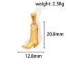 Jewelry 316L Stainless Steel 18K Gold Boots Pendants Women's Boots Shoe DIY Necklace Bracelet Bag Pendant Accessories