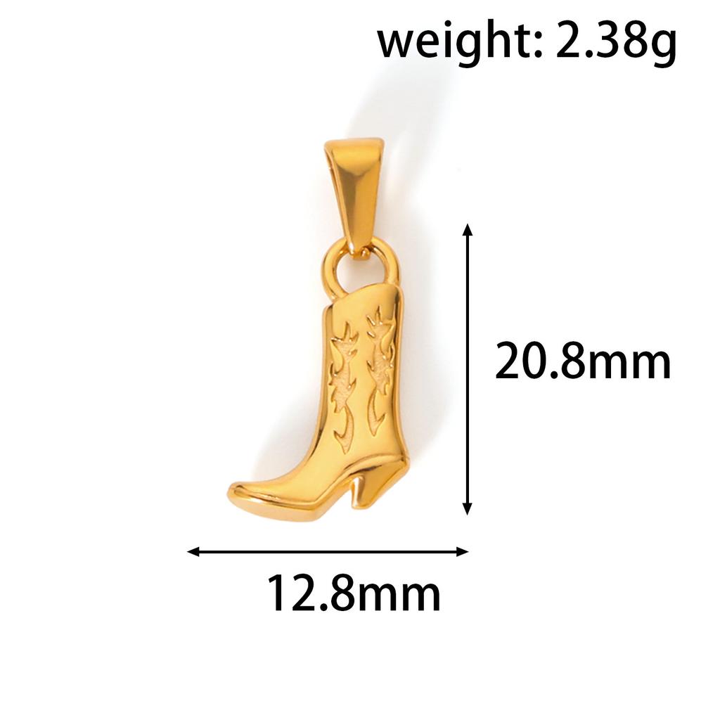 Jewelry 316L Stainless Steel 18K Gold Boots Pendants Women's Boots Shoe DIY Necklace Bracelet Bag Pendant Accessories