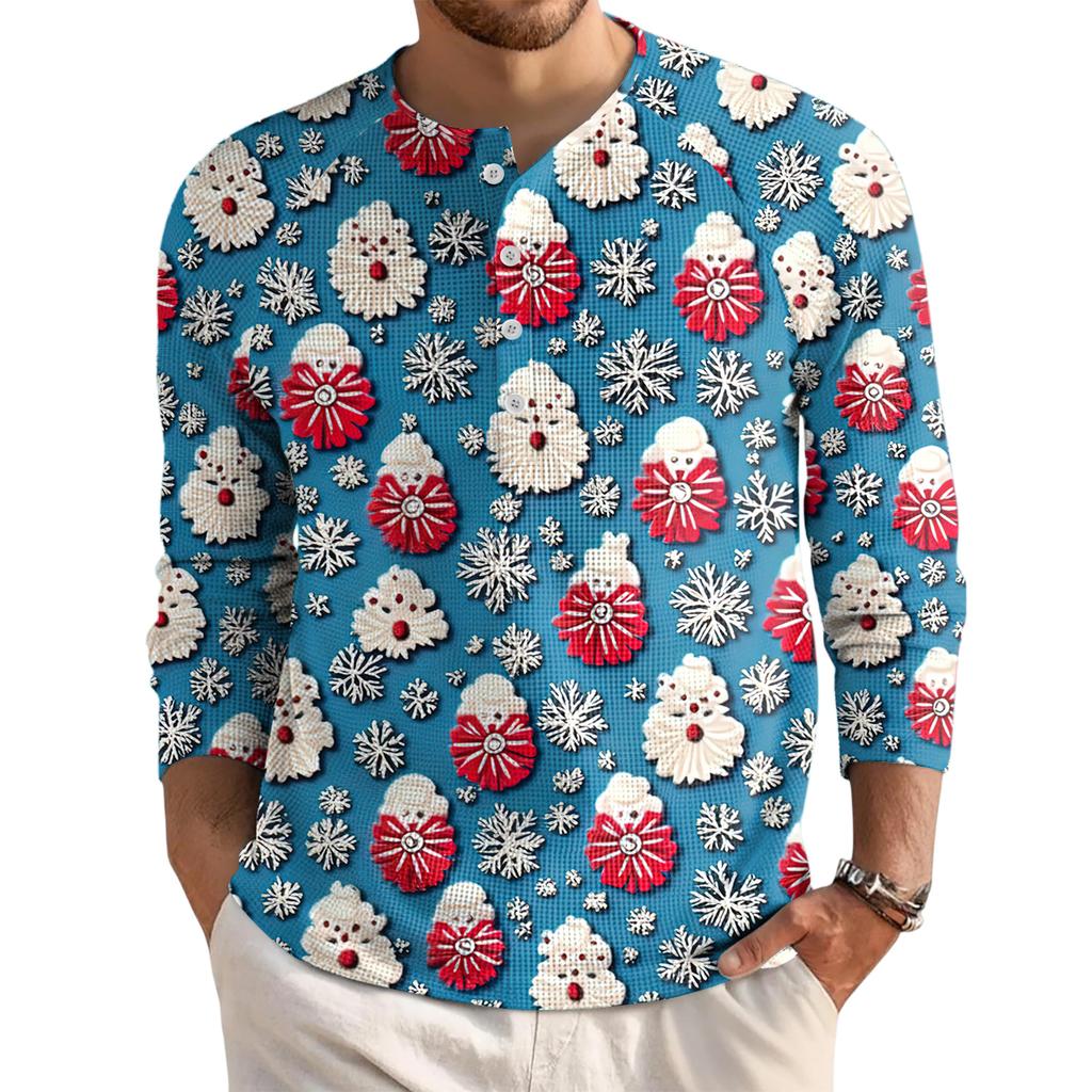 Men's Loose Casual Button Down Collar Long Sleeve Top