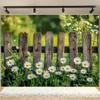 2D Countryside Garden with Daisy Flowers Backdrop Photography Background Banner