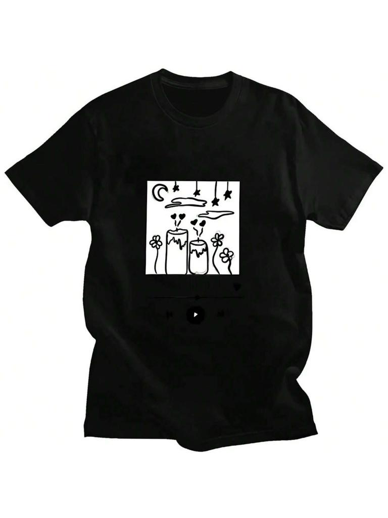Morat T-Shirt Graphic Printing Gothic Tee-Shirt Short Sleeve Grunge Casual Tshirt Camiseta Hombre Retro Clothes