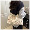 Large Capacity Bucket Tote Bag Cotton Casual Shoulder Handbag for Women