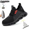 48 Size Unisex Work Safety Shoes Steel Toe Cap Light Breathable Sneaker For Men Anti-smash And Anti-puncture Safety Sneakers