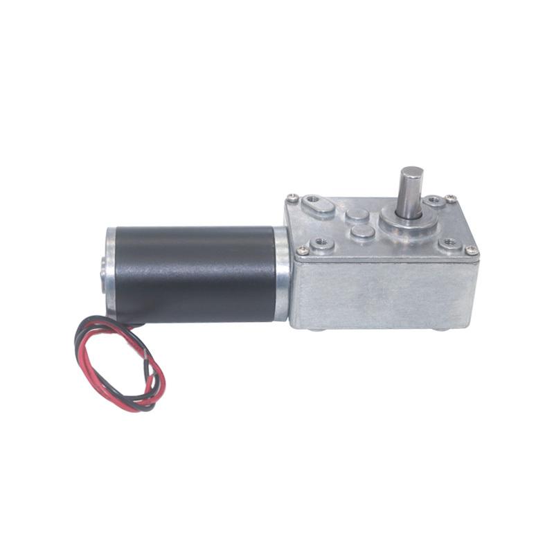 DC12V 24V Powerful Torque Gearmotor Metal Turbo Worm Gearbox Type-D Shaft Reversed Low Speed 70kg.cm Self-Lock Worm Gear Motor