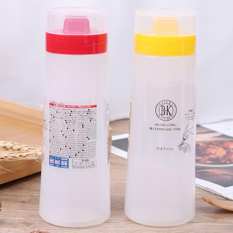 4 Holes 300Ml Sauce Bottle Resin Ketchup Oil Squeeze Dispenser Cruet Kitchen