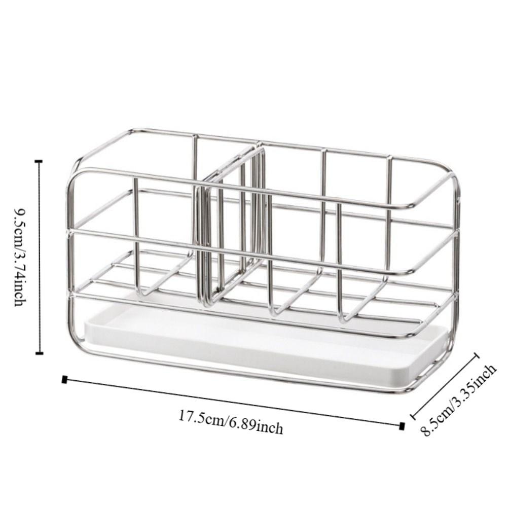 Removable Partitions Sink Sponge Holder Stainless Steel Dishwashing Liquid Storage Shelf  Bathroom