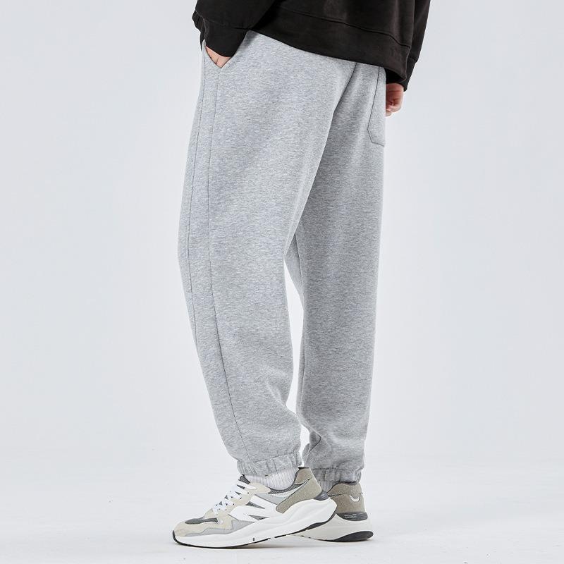 Gray Pants Men's Spring and Autumn Trend New Trousers Versatile Leggings Sweatpants Loose Boys Sports and Leisure Large Size