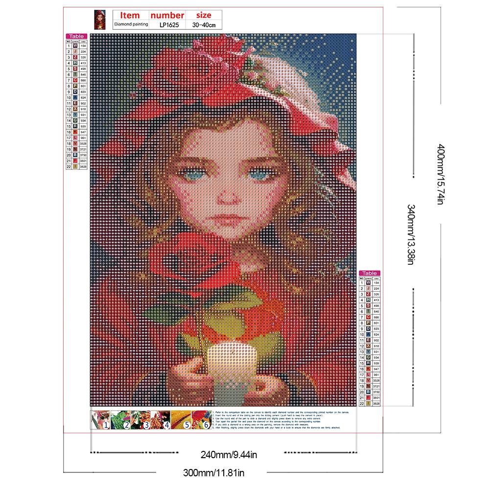 30*40CM 5D DIY Vollrunde Bohrer Strass Süßes Mädchen Kit Kunsthandwerk Mosaik Malerei Stickerei Handgefertigt Heimdekoration Geschenk