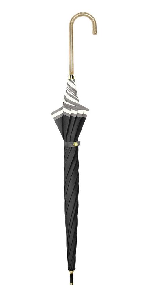 Nakatani Parasol Long Suitable for Sun and UV UPF Heat Light 50cm Women's Umbrella, Hand-Opened, Rain, Protection, Grosgrain, Two-Tone, Black, 50,