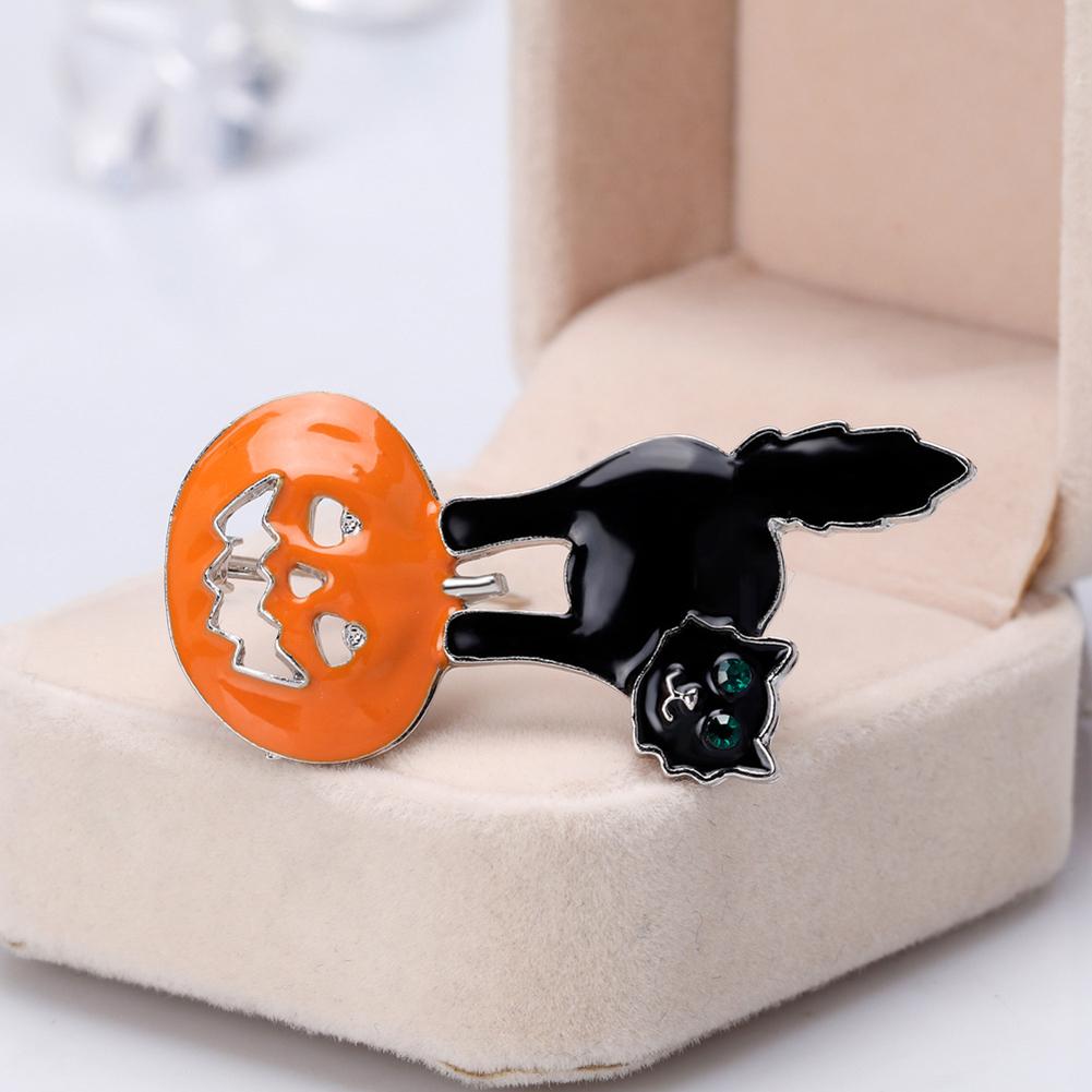 Cartoon All-match Halloween Pumpkin Cat Brooch Chic Unique Breastpin