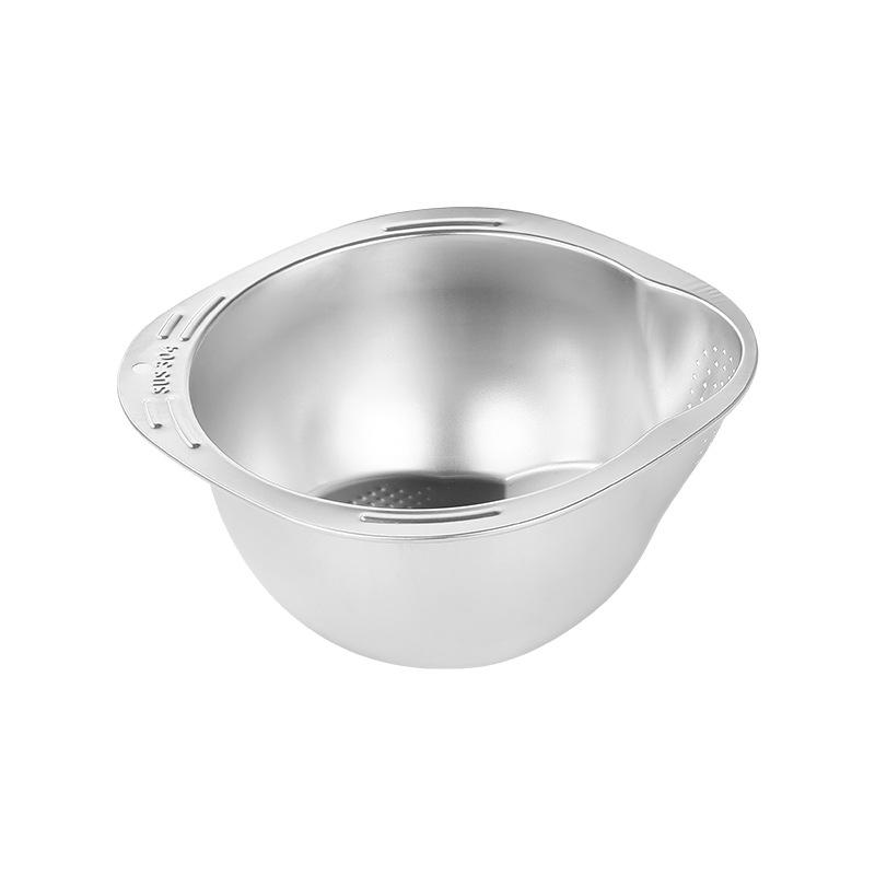 

Сито для мойки риса Чаша из нержавеющей стали 304 Чаша для мойки риса Сито для риса Дуршлаг Фильтр для фруктов и овощей Кухонные принадлежности серебряный
