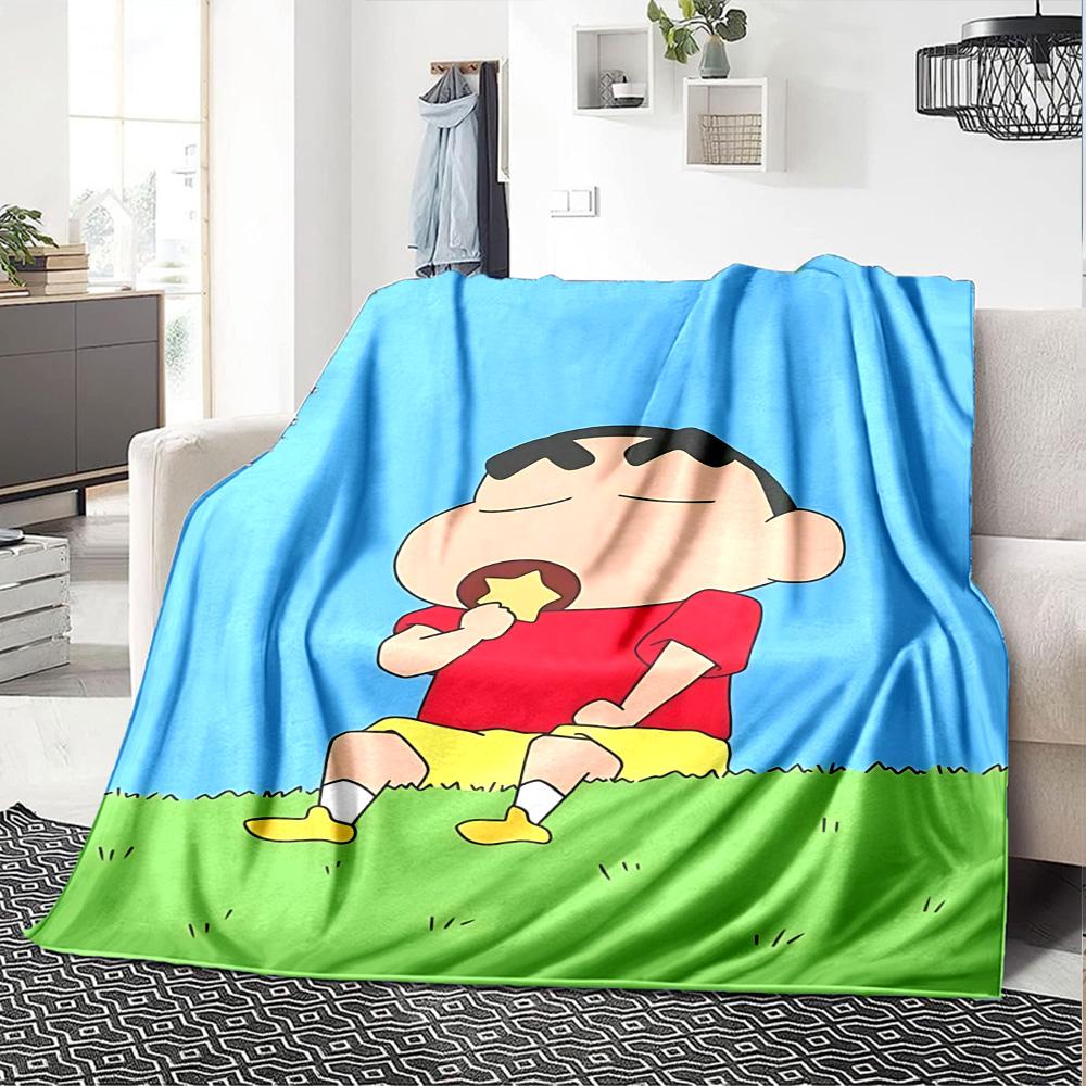 1pc Crayon Shinchan Adventure Flannel Blanket,Ultra Soft Warm Plush Throw for Home Bedroom Bed Sofa Cover Camping Picnic gift Y72452