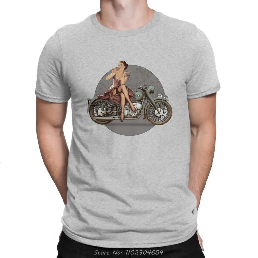 Pin Up Girl Motocyklové tričko Unisex Grafika Ležérní Bavlněné tričko s výstřihem do O Hip Hop Trička Harajuku Streetwear