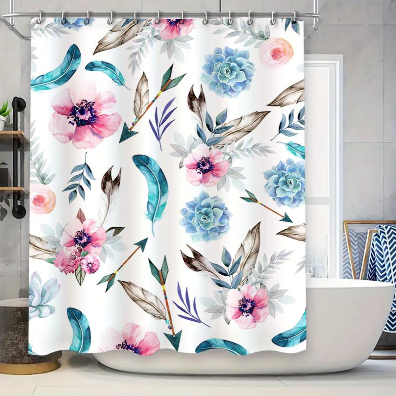 

Family Name Letter Initials Shower Curtain With Marbled Design Custom Decorative Home Bathroom Decor White Rose Gol W60H190(CM)-1 Pcs