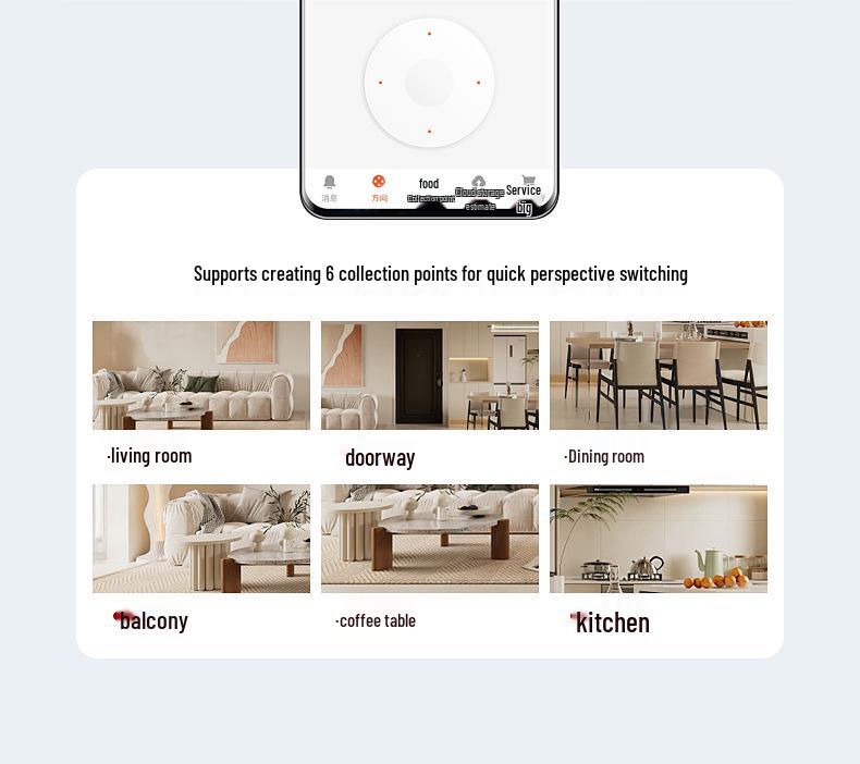 Tuya Smart WiFi Indoor Camera with Mobile Remote, Voice Intercom, and HD Night Vision.