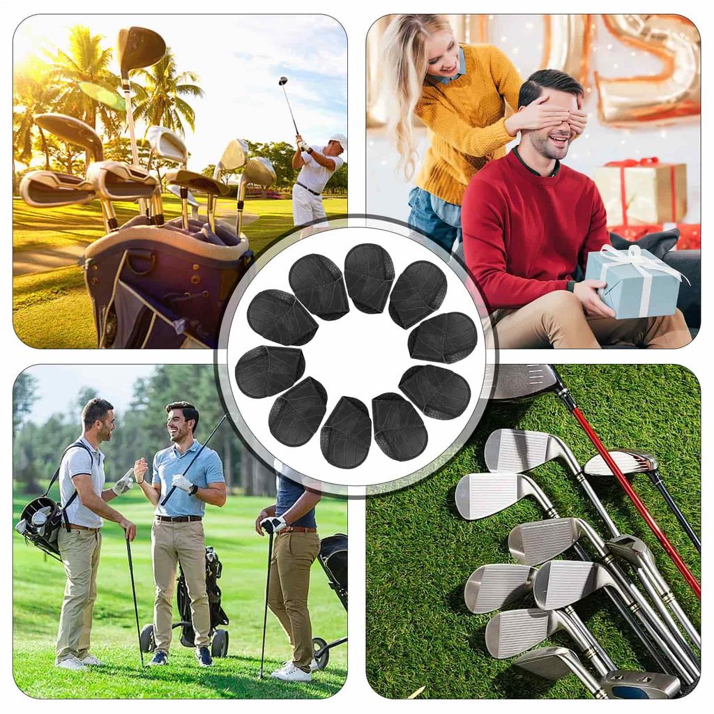 Iron Covers For Golf Clubs PU Leather Protector Iron Head Covers For Easy Identification Men Women Players Golfer Indoor