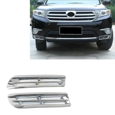 2x ABS Chrome Fog Light Frame Bumper Cover Trim For Toyota Highlander 2012-2014