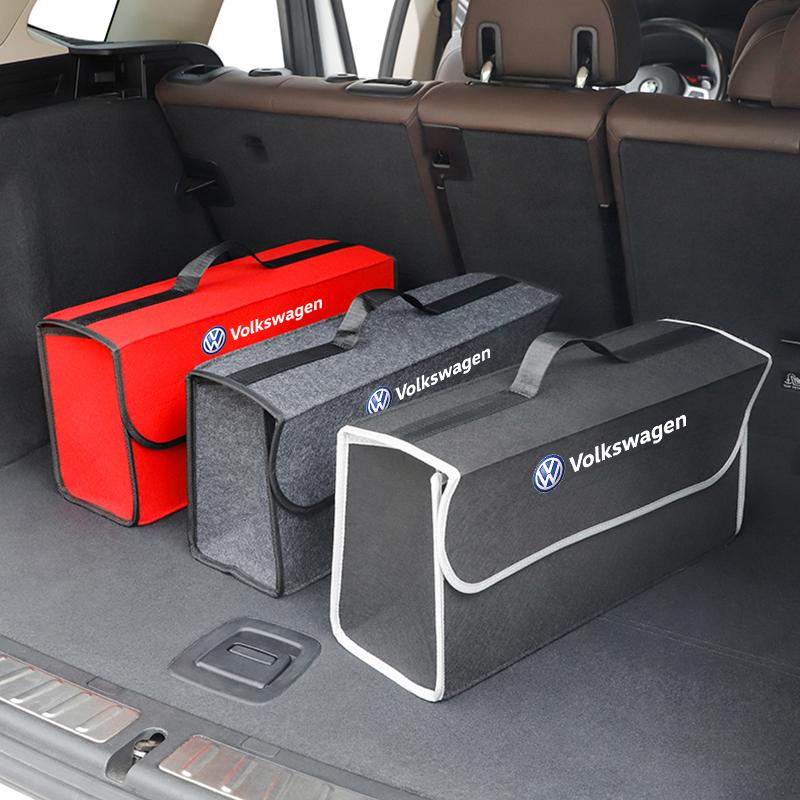 Valve Stems Caps VW Car Interior Organizer Box Foldable Felt Cloth Storage Bag For Volkswagen Polo Golf GTI CC Tiguan Arteon Pas zw4