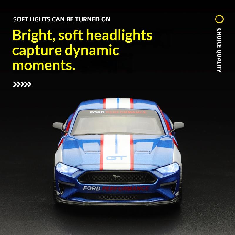 1/34 Scale Ford Mustang GT2018 Alloy Car Model Adult Collectible Toys Racing Car Model Ornament