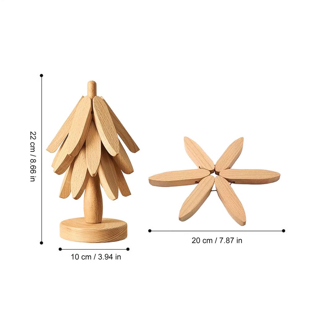 Tree Design Stand Wooden Trivets Decorative Anti Scald Heat Resistant Table Mat Coaster Wood Placemats Pot