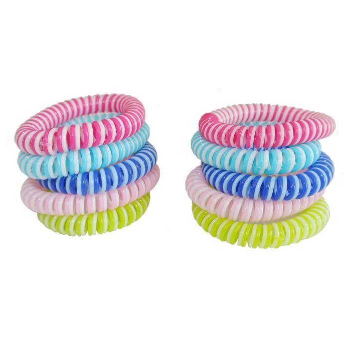 Lot de 10pcs bracelets anti moustique EVA bicolour differentes couleurs.100% naturelle.Senteur citronelle