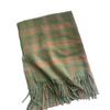 Milk white plaid scarf women's autumn and winter high-end shawl 2025 thickened warm imitation cashmere fringed scarf