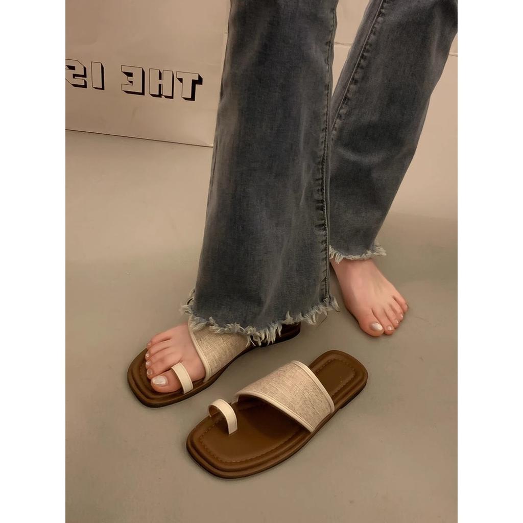 Set of toe cool slippers for women to wear summer new soft-soled simple flat sandals