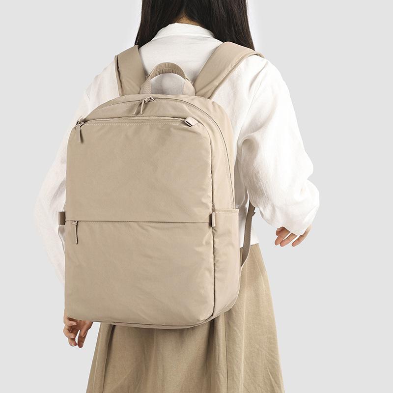 Schoolbag New Portable Solid Color Simple Wind Anti-splashing Travel Student Class School Bag Men's and Women's Outdoor Nylon Backpack