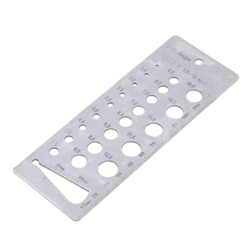 Drill Gauges Bolts And Wire Diameter Index Gauge Stainless Metric Gauge Multipurpose Measurement Tool with Hanging Hole