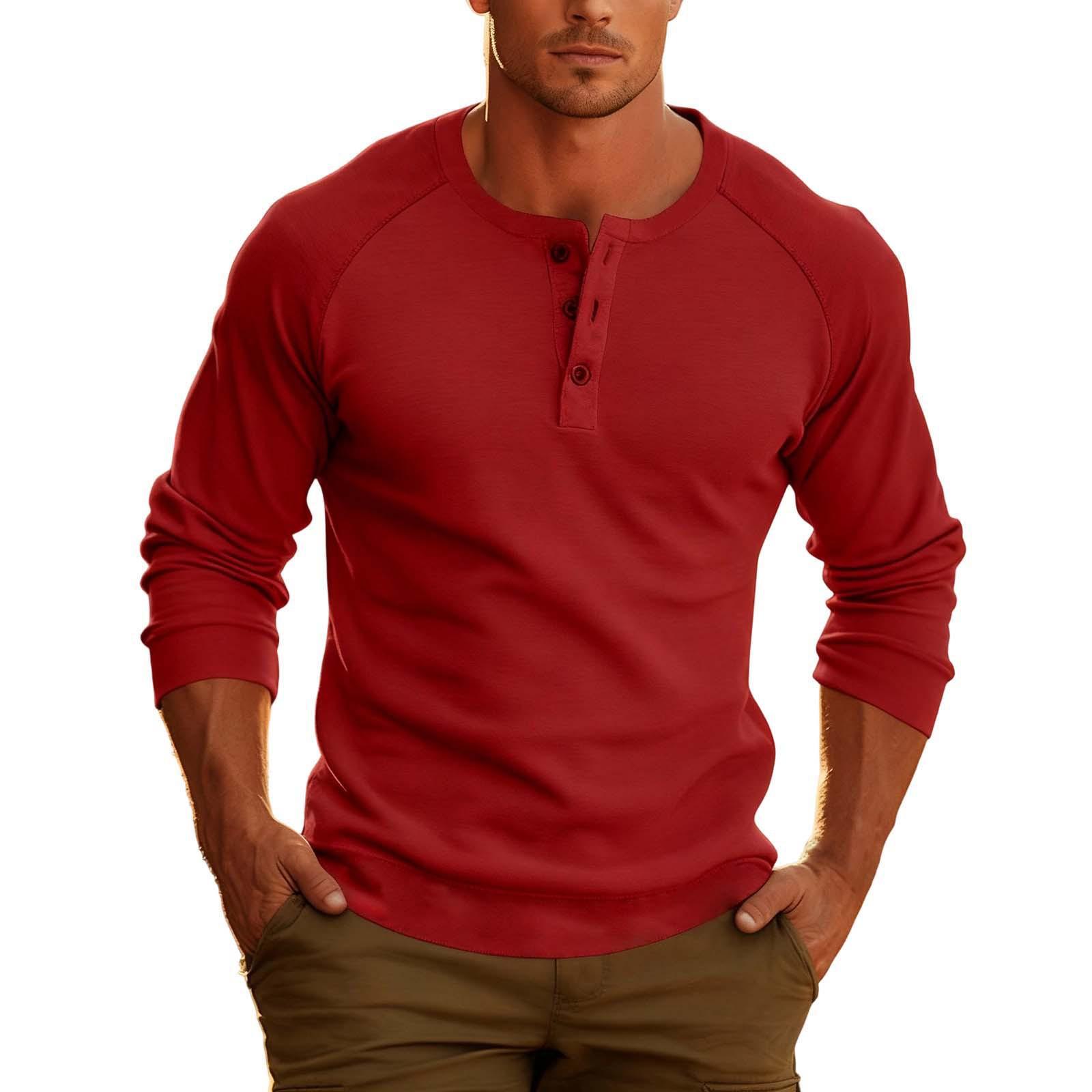 

Men s Shirt, European And American Men s Long-sleeved T-shirt, Foreign Trade Outdoor Base Shirt XL червоний