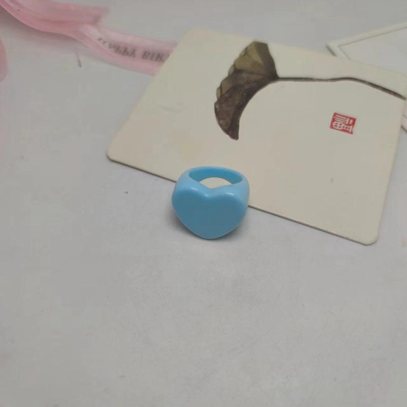 Jewelry Heart Female Sticky Accessories Ring Fashion Exaggerated Cute Index Finger Ring Japanese and Korean Jewelry