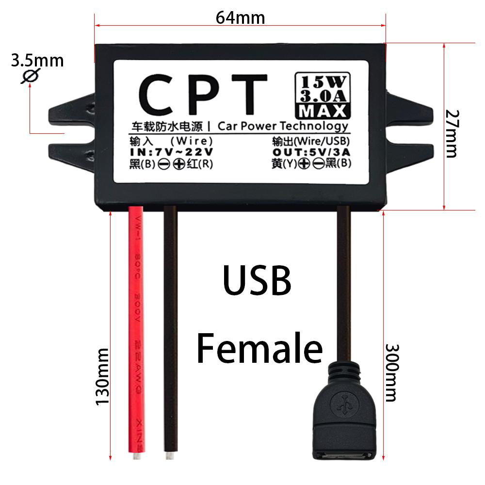 12V to 5V 3A 15W DC-DC Step Down Buck Converter Power Supply Module for Car Male Female USB Adapter Mini USB Micro USB Adapter