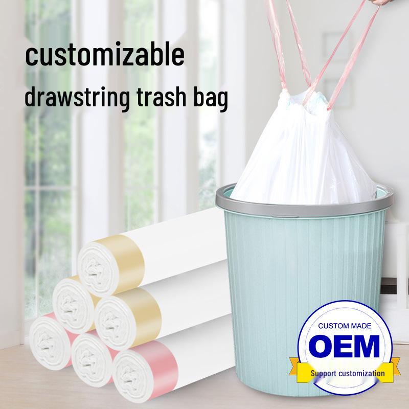 Thickened Automatic-Closure Drawstring Garbage Bags for Household Cleaning