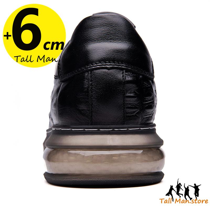 Herren Sneaker Leder Schuhe mit Absatz Höhenerhöhende Einlegesohle 6 cm Alltag Sport Mann Freizeit