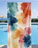 Leopard Print Red Lips Beach Towel, Microfiber Sand Free Quick Dry, Boho Animal Print, Soft Absorbent