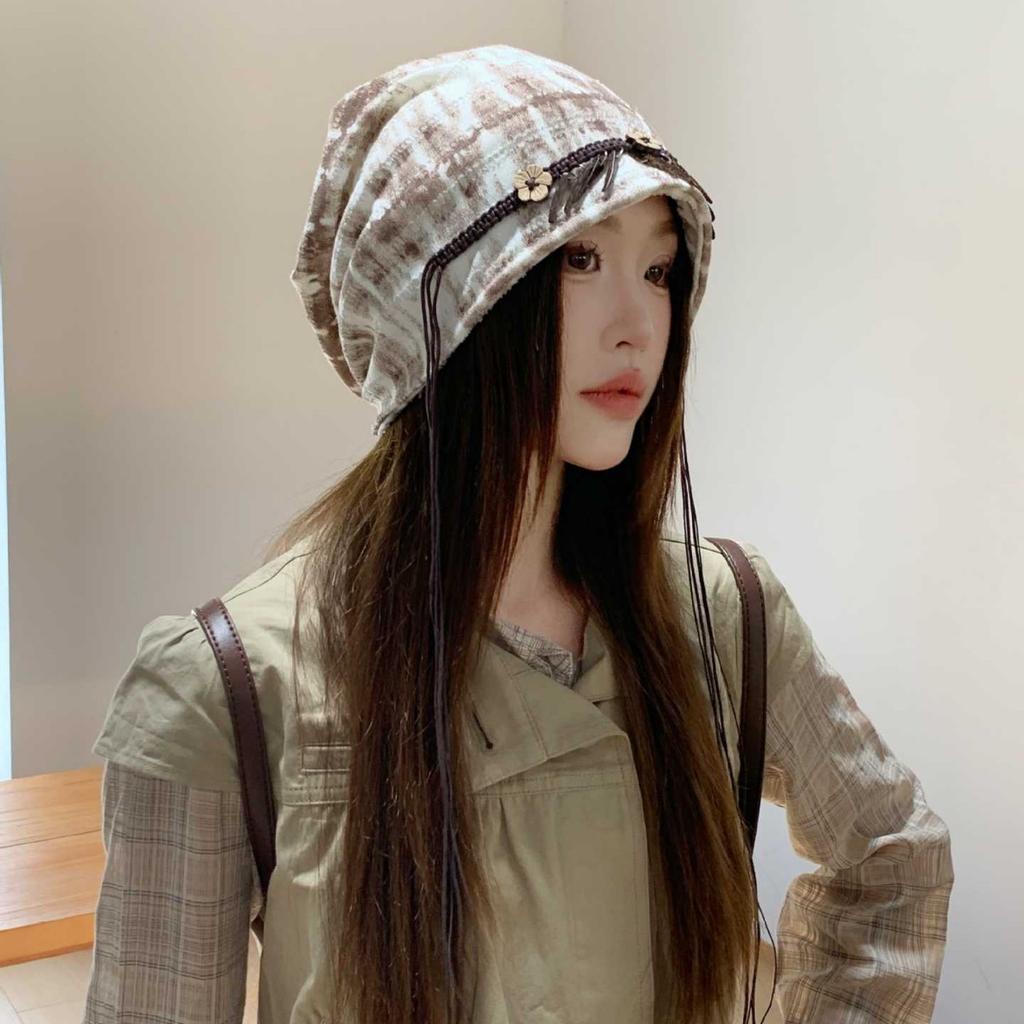 Ethnic style Northwest Sichuan West Tourism Pile Hat Children Tie-dye atmosphere Big head circumference Versatile Baotou cold hat